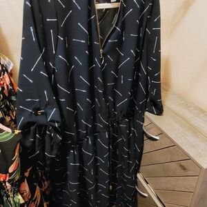 Dark blue and white dress